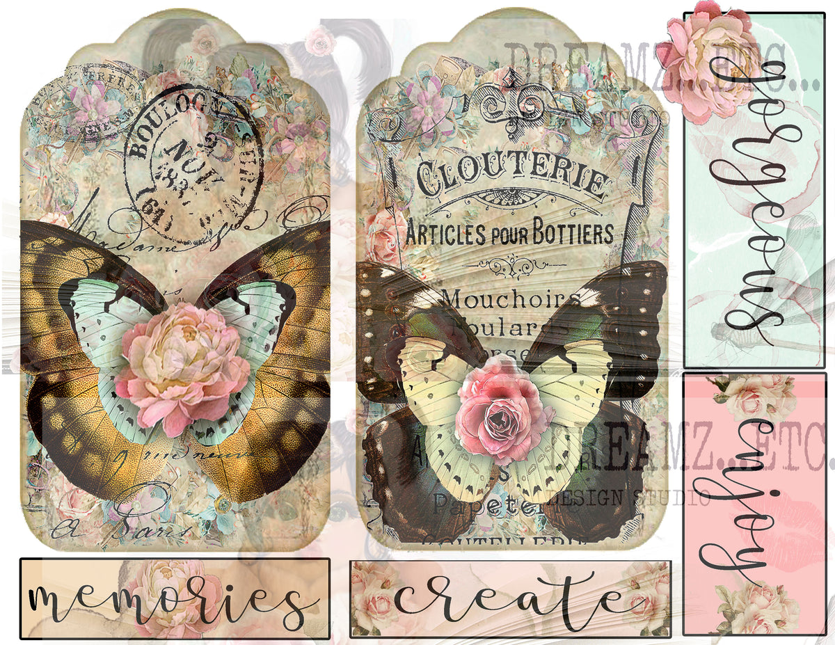 Collaged Rose - Digital Journal Kit - Bundle Pack