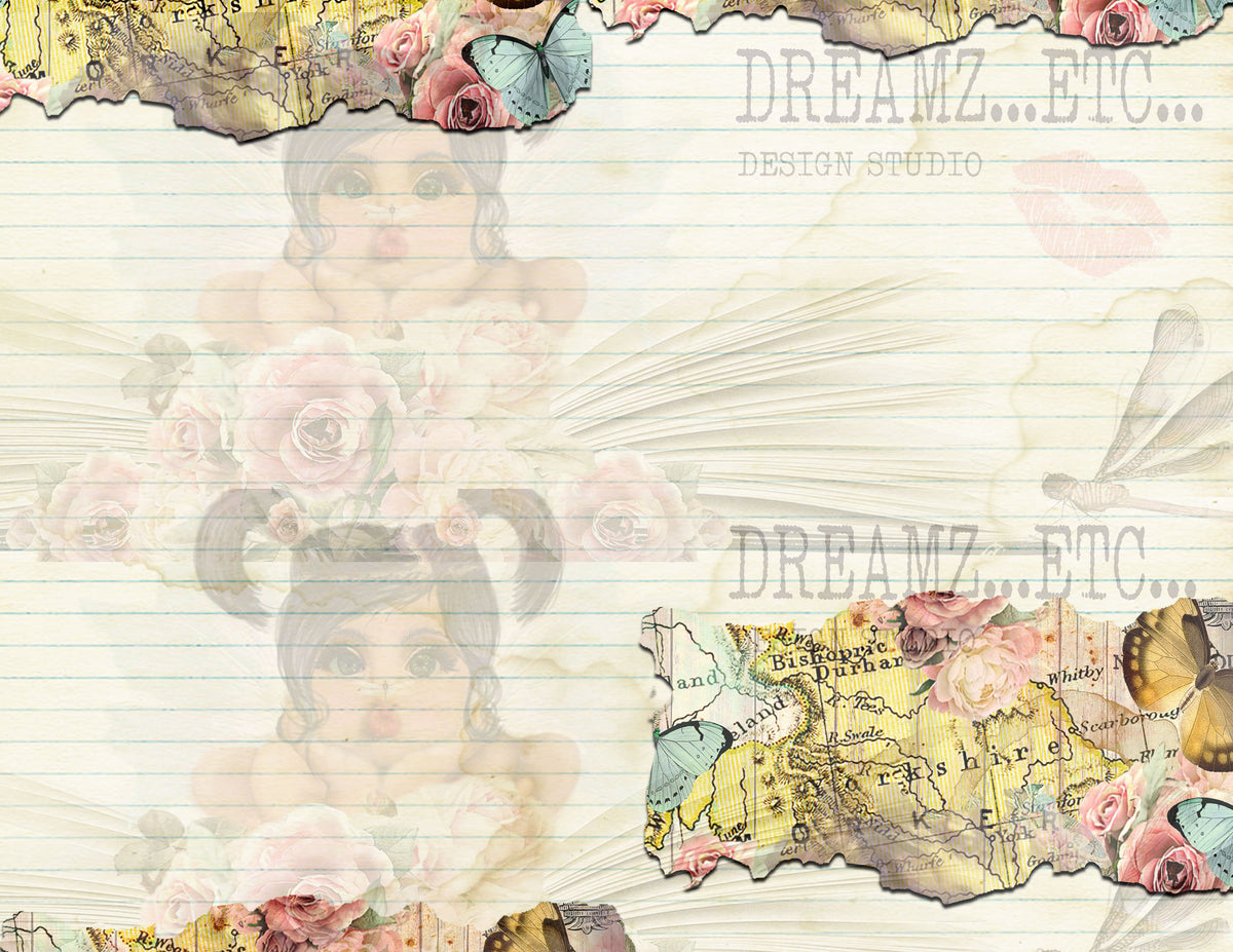 Collaged Rose - Digital Journal Kit - Bundle Pack
