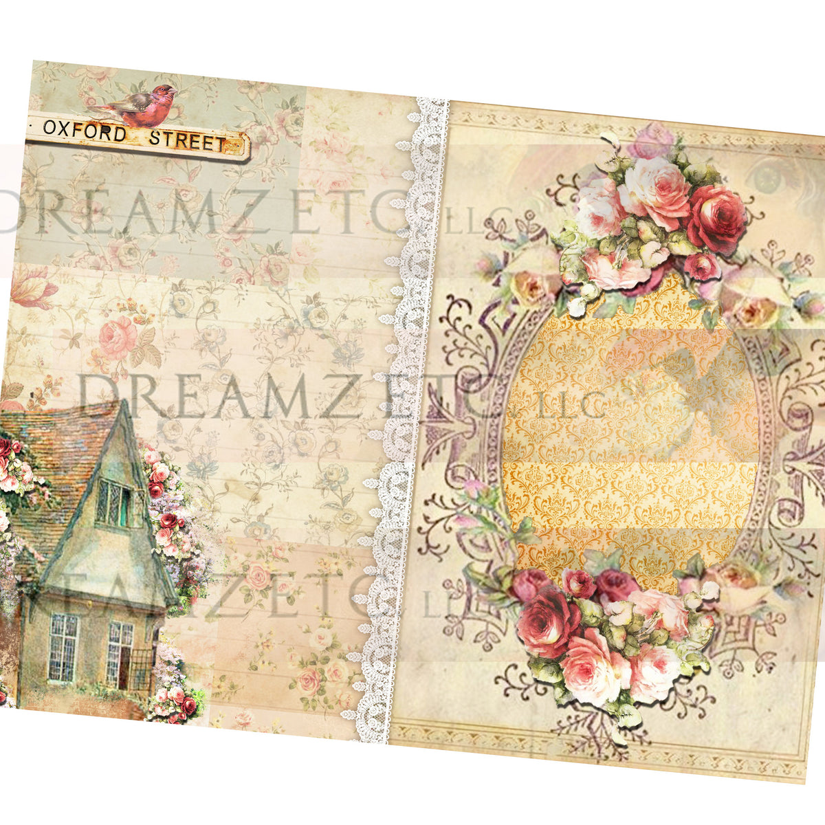 Cottage Rose Digital Paper Collection - 10 Papers/Designs