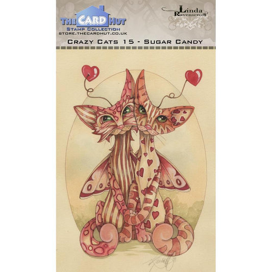 Crazy Cats - Sugar Candy - The Card Hut Clear Stamps 6"X4" By Linda Ravenscroft
