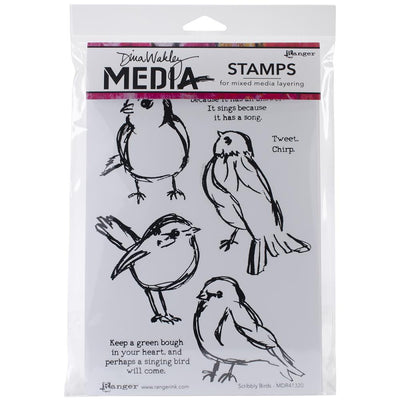 Dina Wakley - Scrbbly Birds Stamp Set