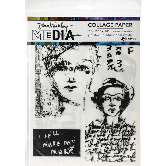 Dina Wakley Media Collage Tissue Paper - Vintage & Sketches