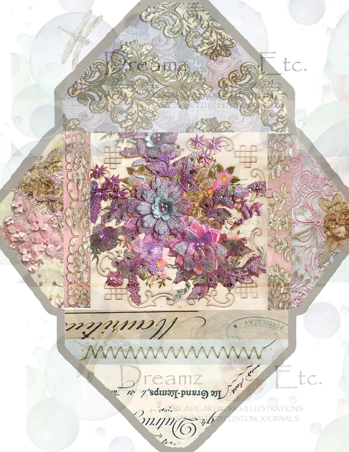 Embroidered Lace - Digital Journal Kit - Bundle Pack