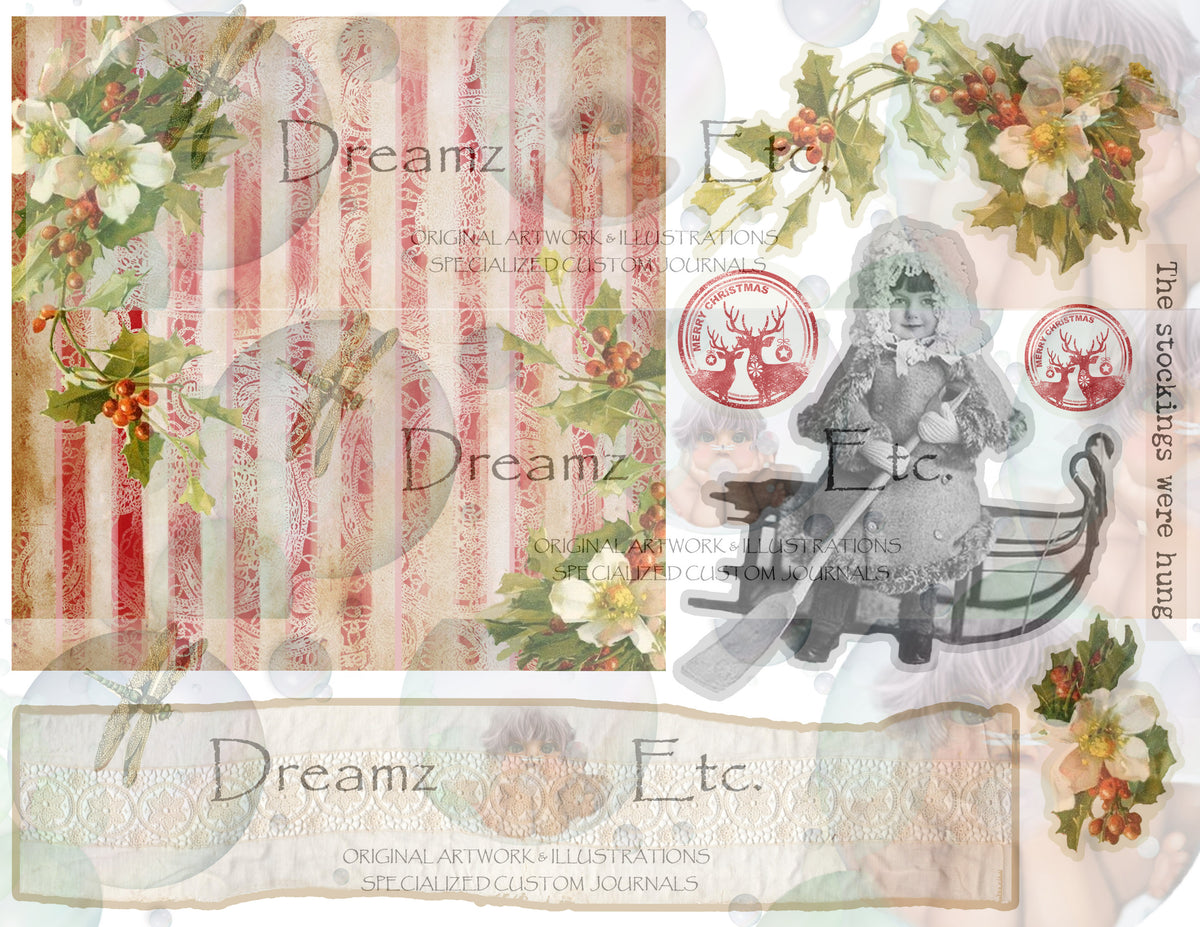 Eclectic Christmas - Digital Journal Kit - Card Sets
