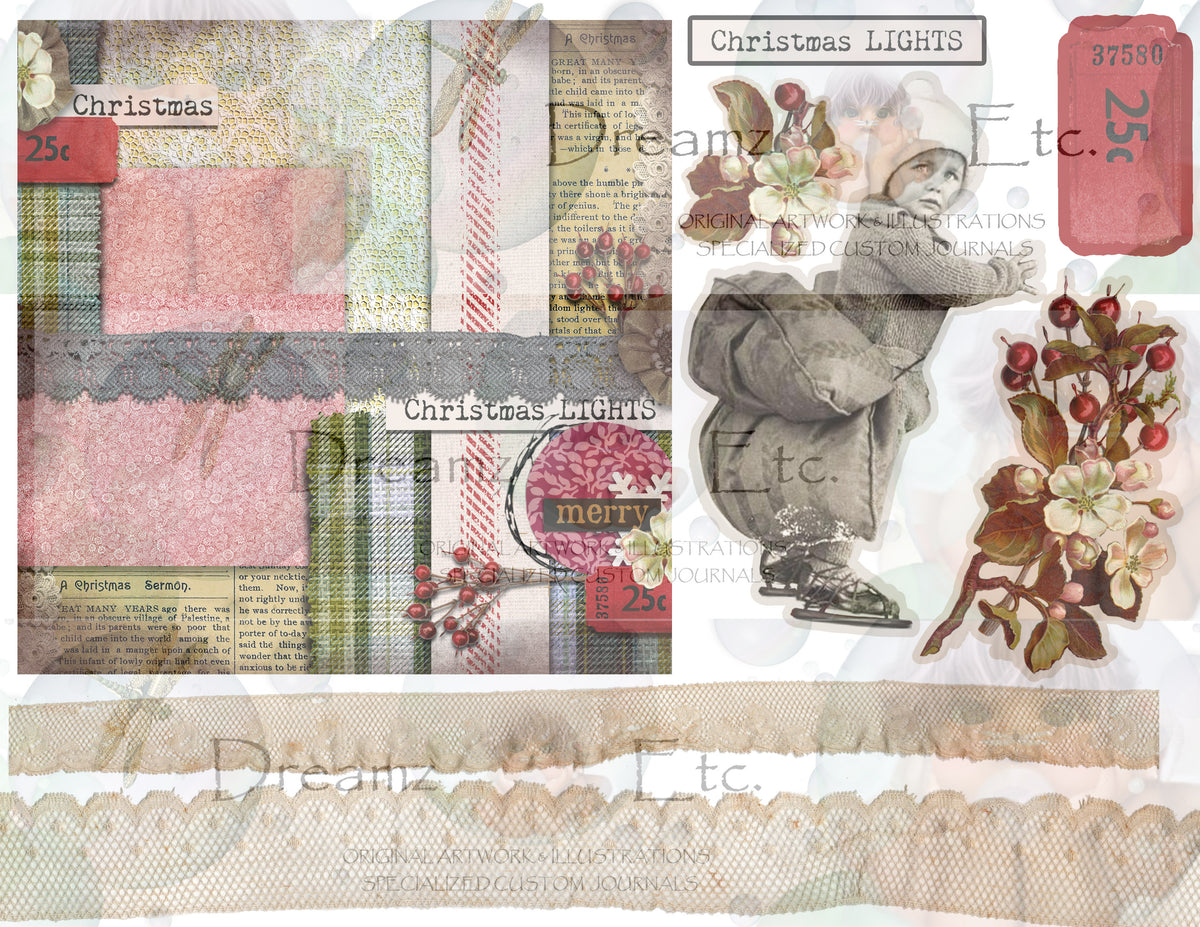 Eclectic Christmas - Digital Journal Kit - Card Sets