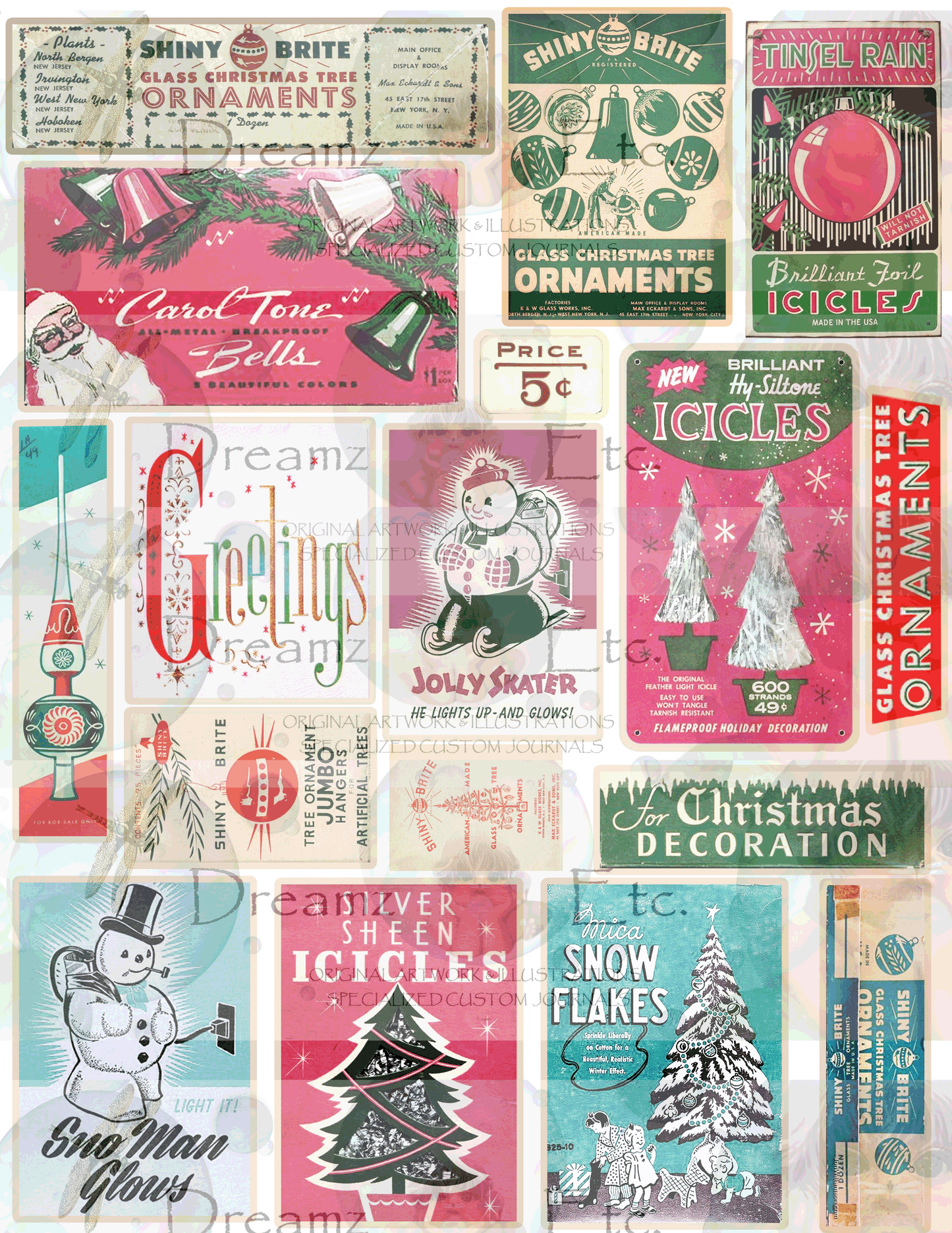 Eclectic Christmas - Digital Journal Kit - EZ CUTZ - SMALL