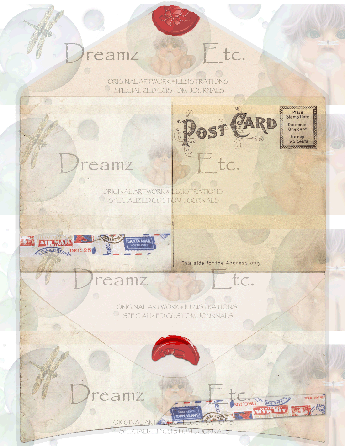 Eclectic Christmas - Digital Journal Kit - Envelopes