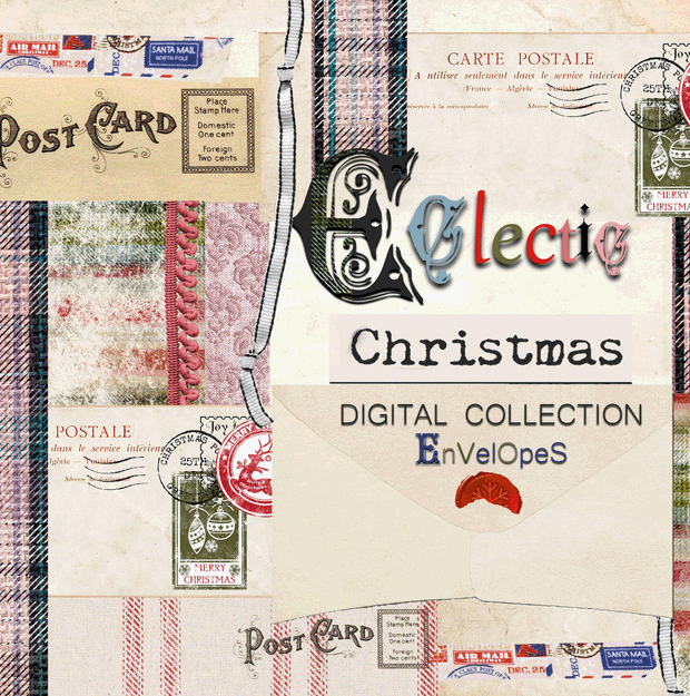 Eclectic Christmas - Digital Journal Kit - Envelopes