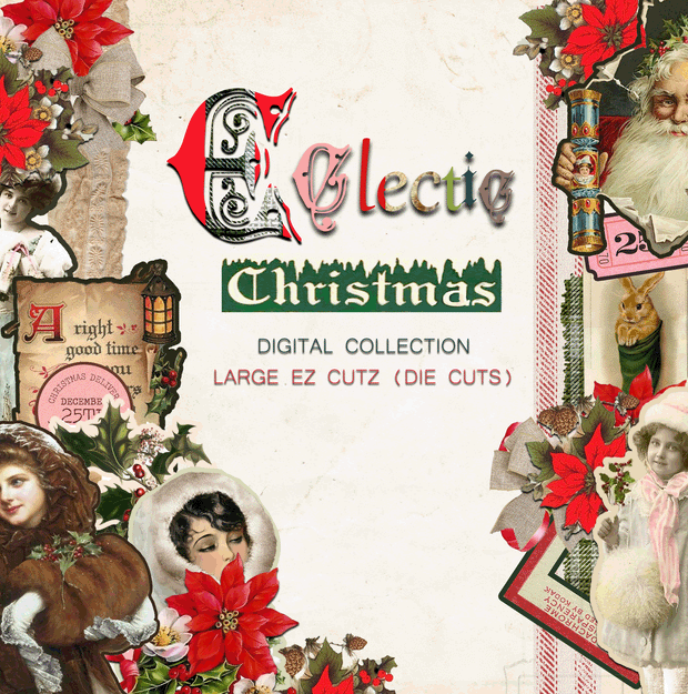 Eclectic Christmas - Digital Journal Kit - EZ CUTZ - LARGE