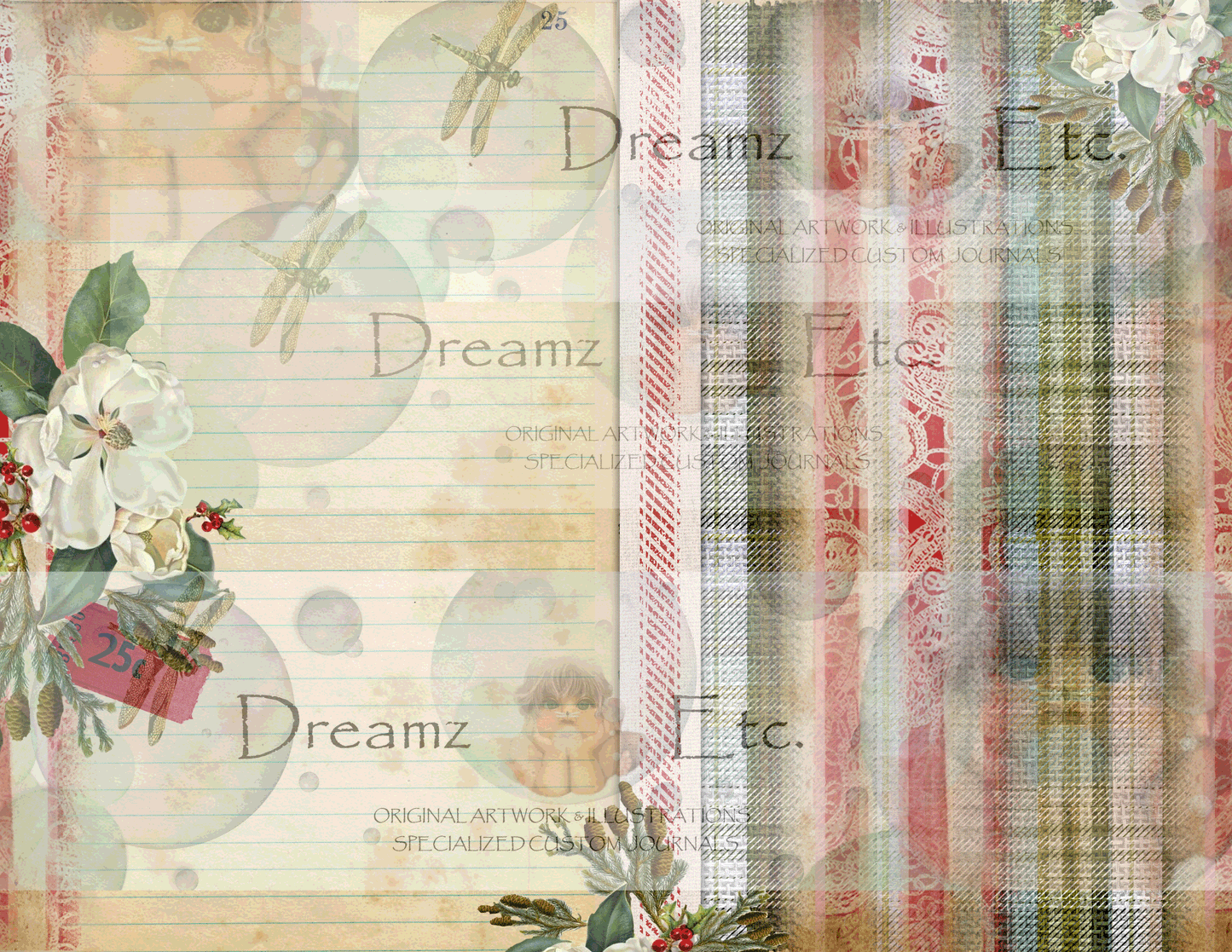 Eclectic Christmas - Digital Journal Kit - Lined Papers