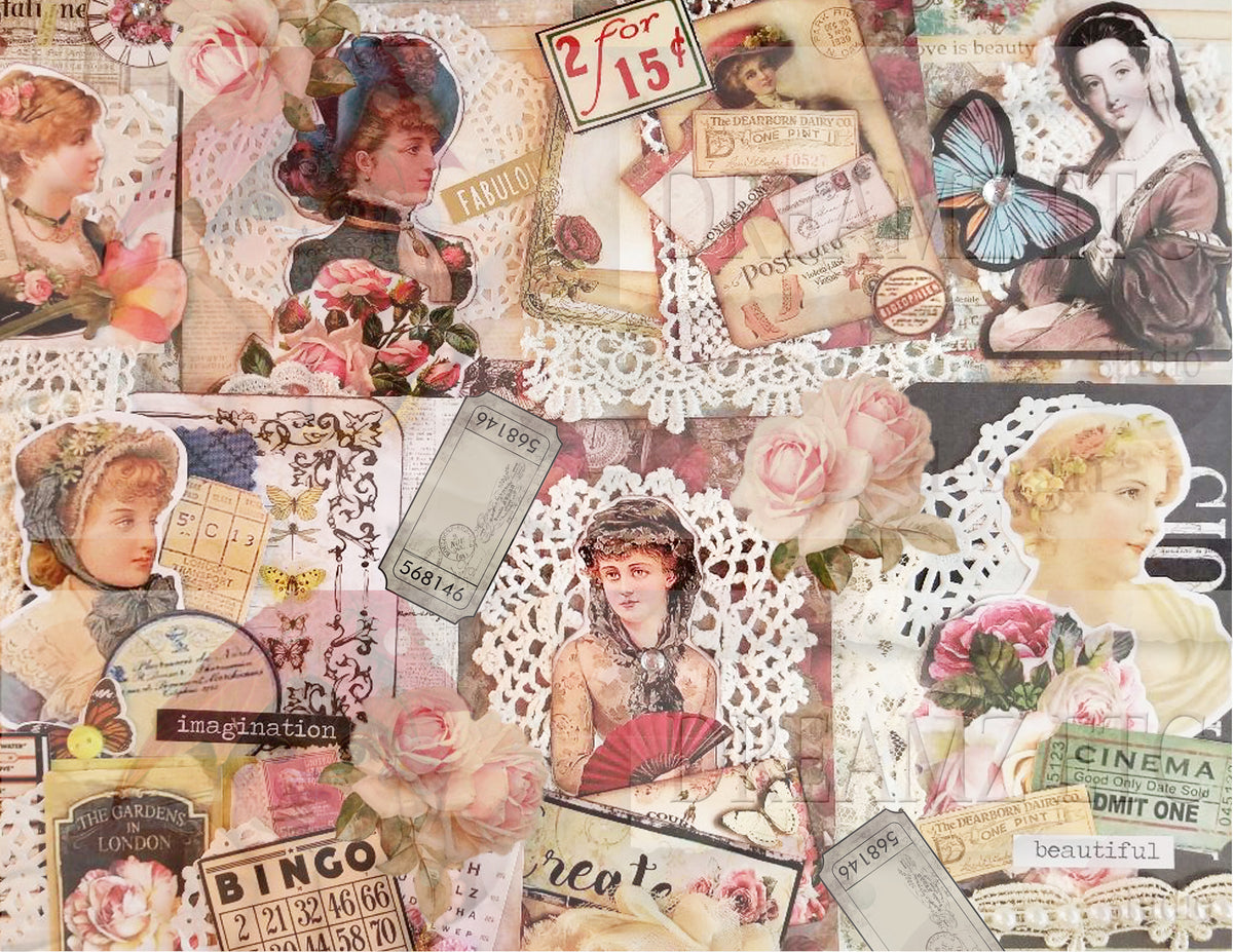 Embellished Collage - Digital Journal Kit - Bundle Pack