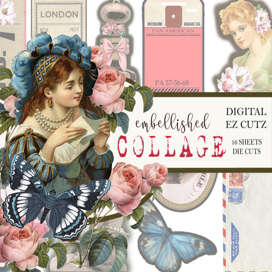 Embellished Collage - Digital Journal Kit - Bundle Pack