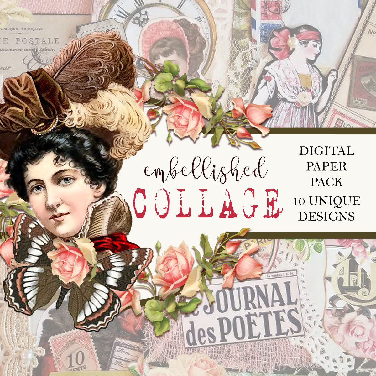 Embellished Collage - Digital Journal Kit - Bundle Pack