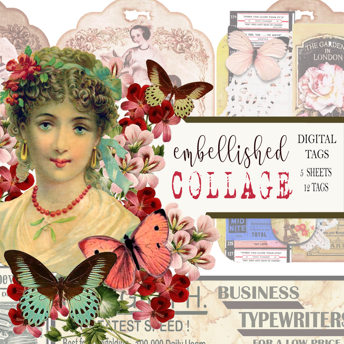 Embellished Collage - Digital Journal Kit - Bundle Pack