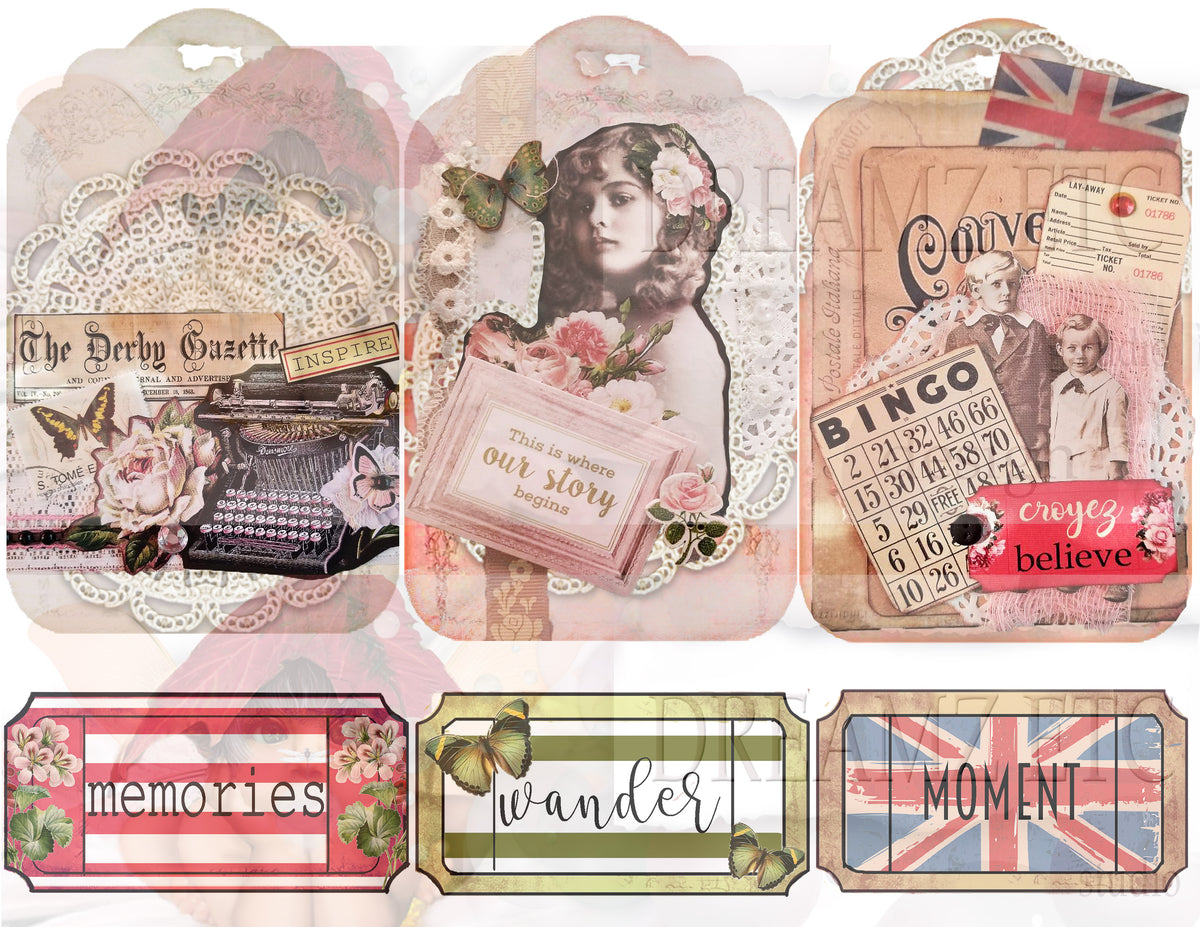 Embellished Collage - Digital Journal Kit - Bundle Pack