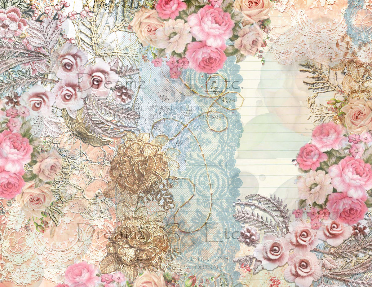 Embroidered Lace - Digital Journal Kit - Bundle Pack