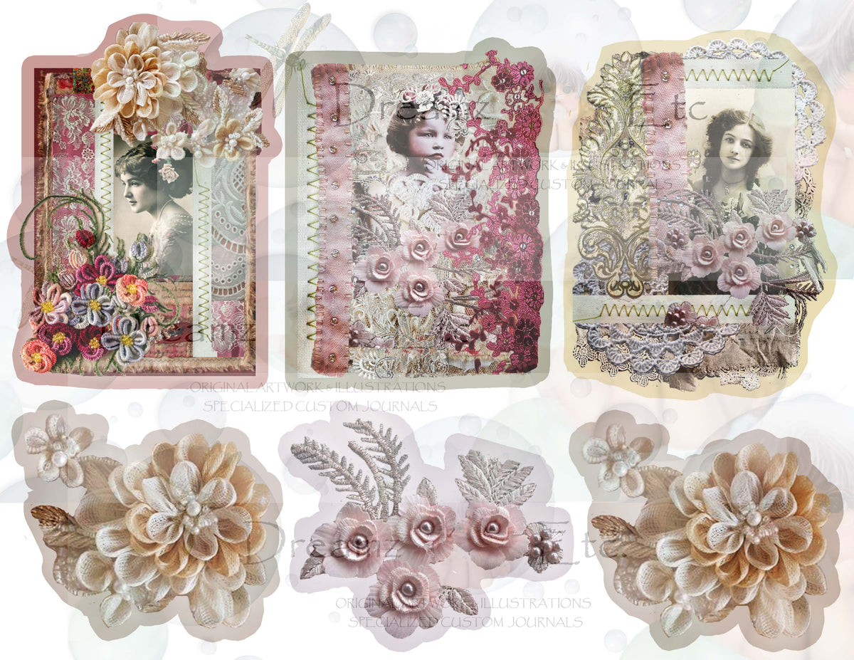 Embroidered Lace - Digital Journal Kit - Bundle Pack