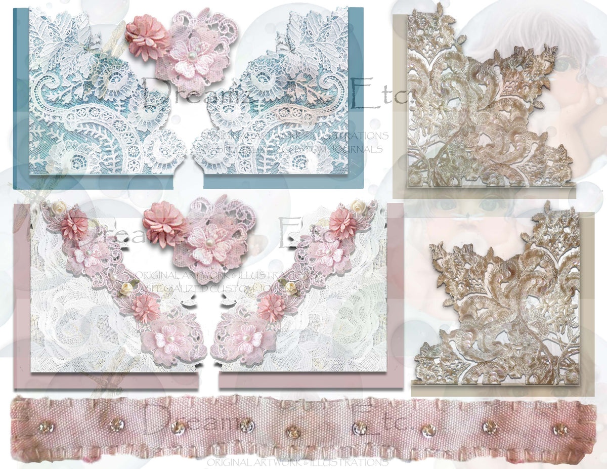 Embroidered Lace - Digital Journal Kit - Bundle Pack