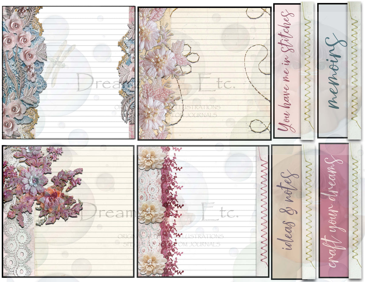 Embroidered Lace - Digital Journal Kit - Bundle Pack