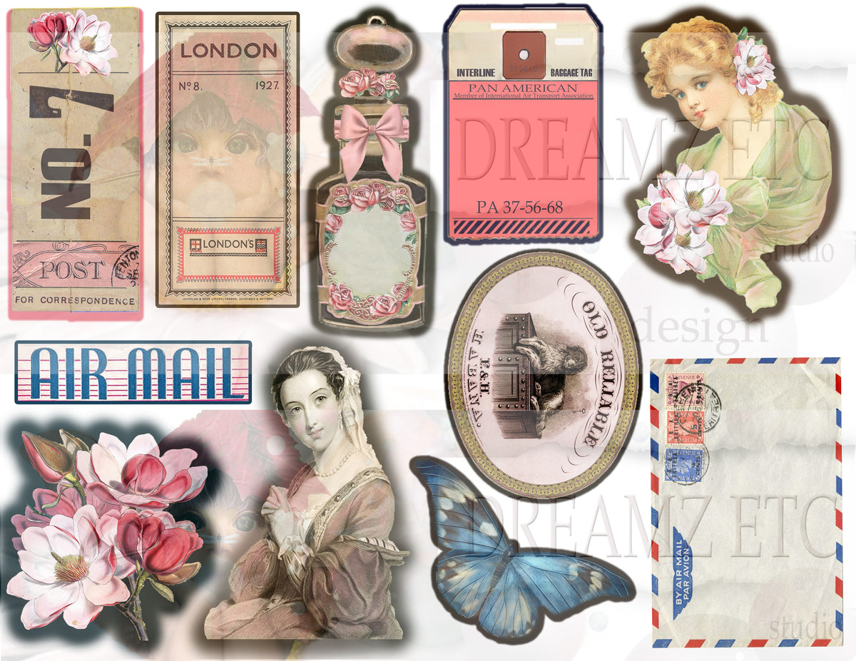 Embellished Collage - Digital Journal Kit - Bundle Pack