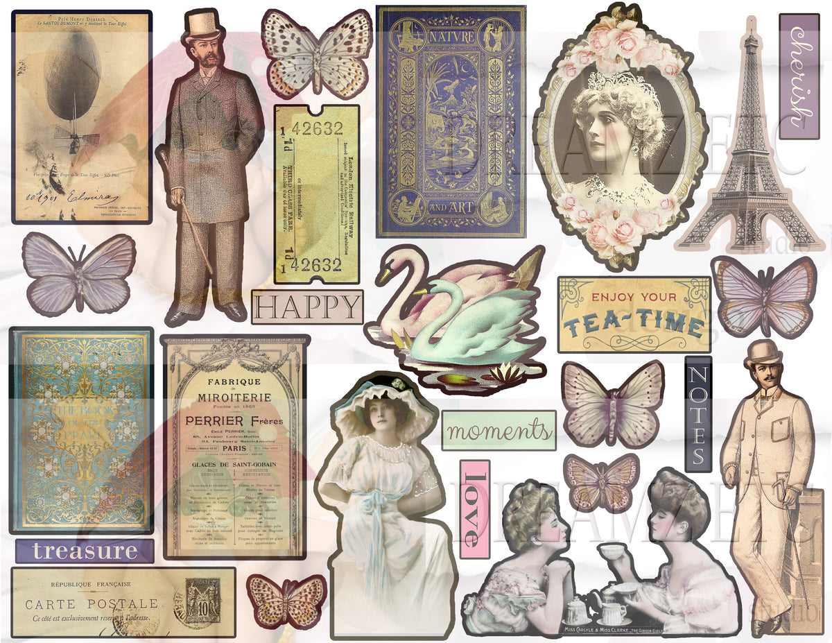 Embellished Collage - Digital Journal Kit - Bundle Pack