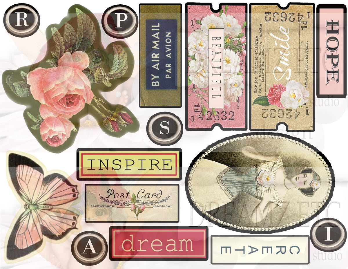 Embellished Collage - Digital Journal Kit - Bundle Pack