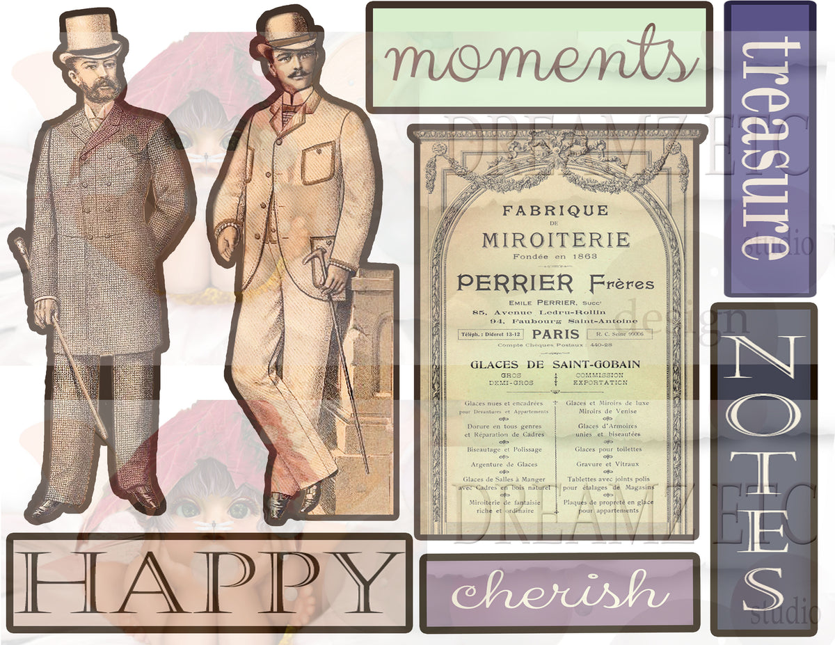 Embellished Collage - Digital Journal Kit - Bundle Pack