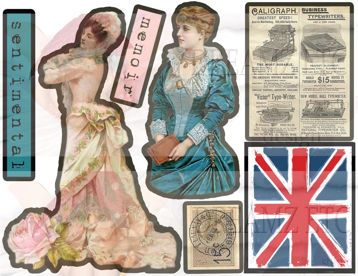 Embellished Collage - Digital Journal Kit - Bundle Pack