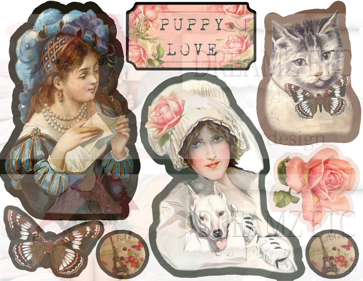 Embellished Collage - Digital Journal Kit - Bundle Pack