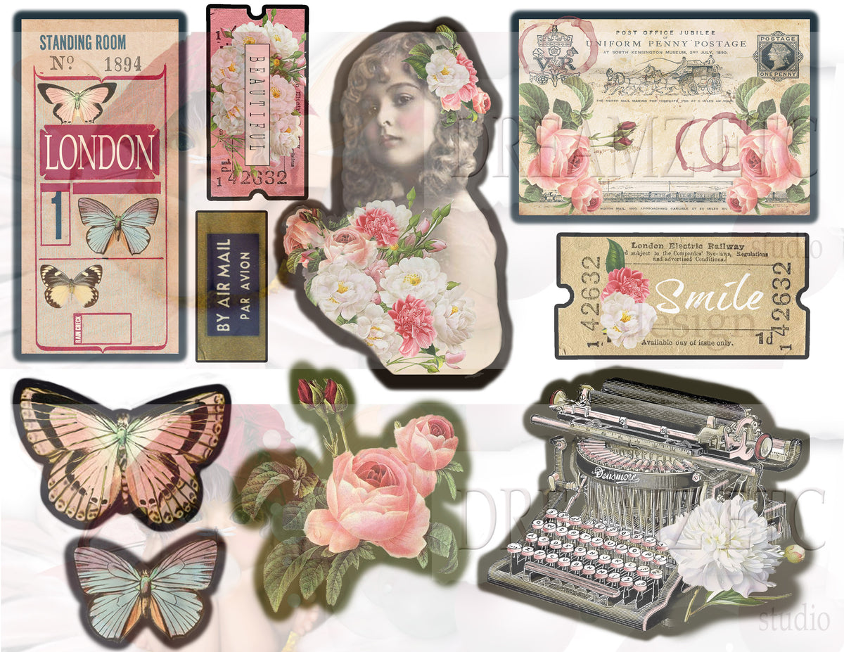 Embellished Collage - Digital Journal Kit - Bundle Pack