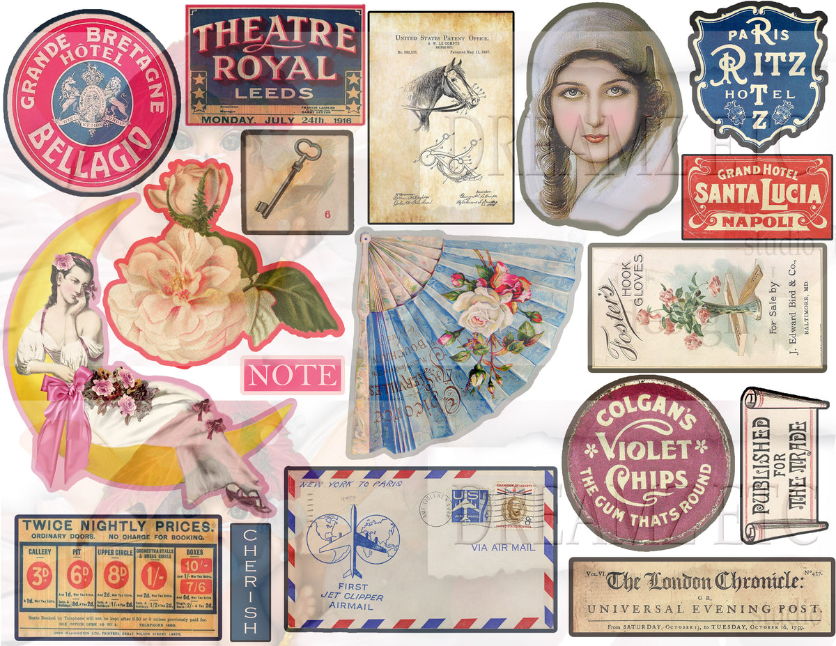 Embellished Collage - Digital Journal Kit - Bundle Pack