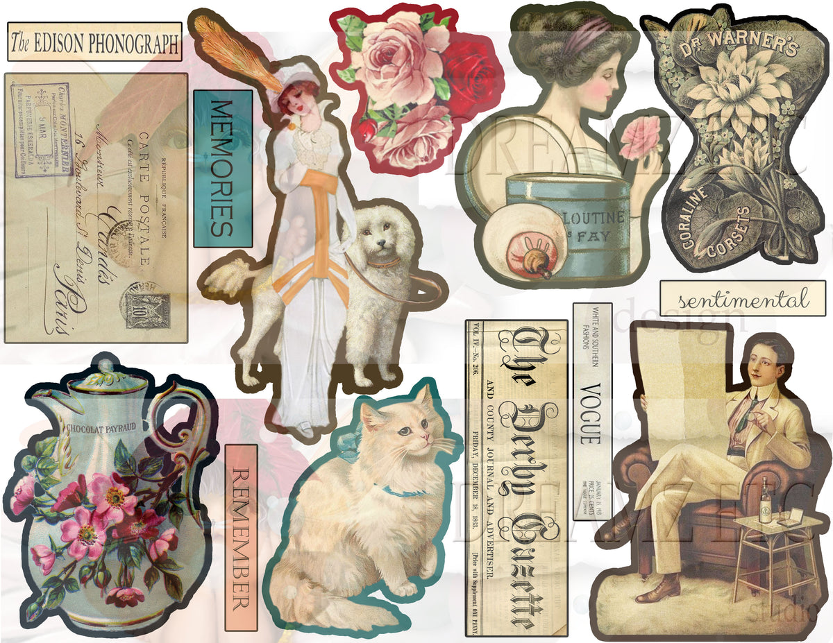 Embellished Collage - Digital Journal Kit - Bundle Pack