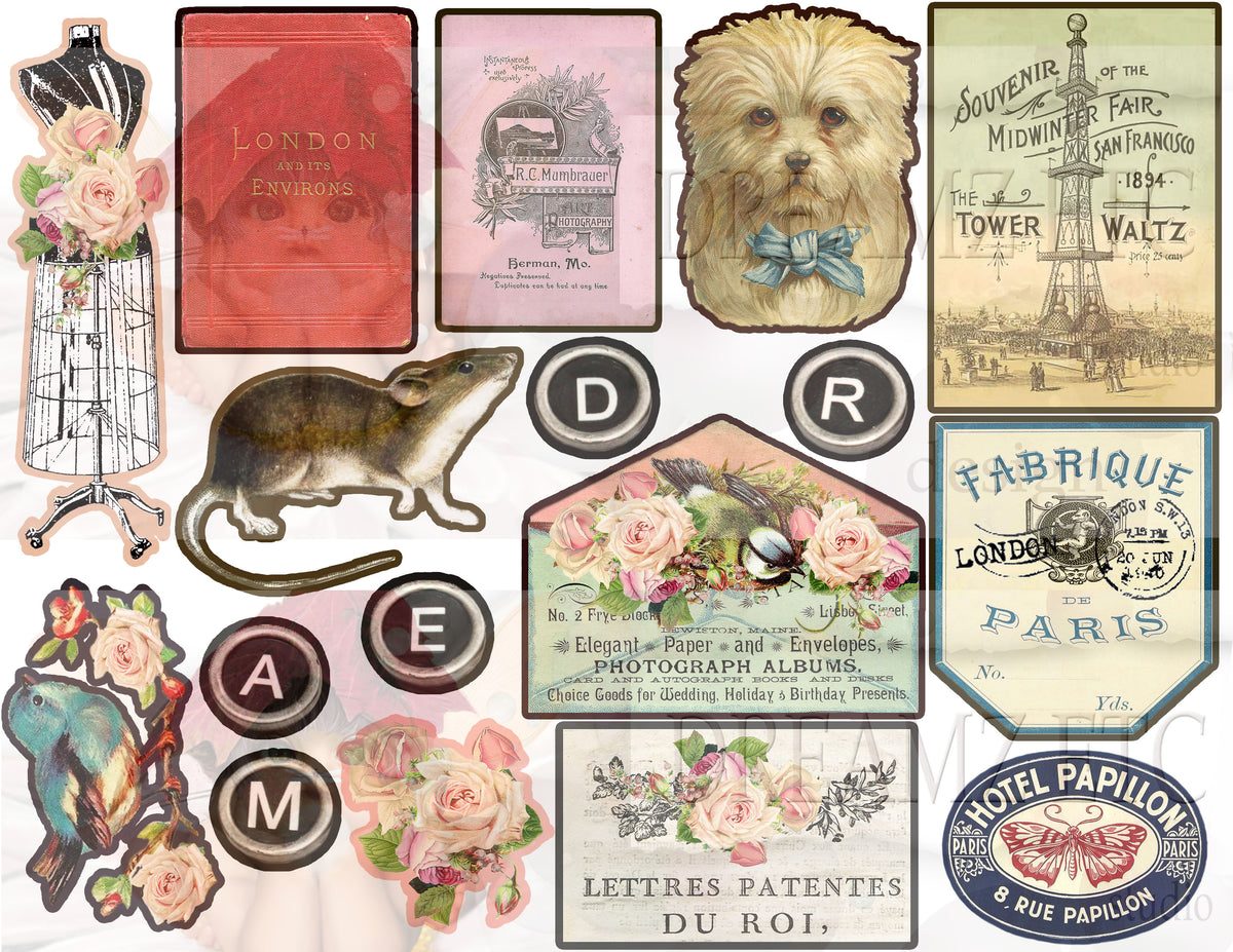Embellished Collage - Digital Journal Kit - Bundle Pack