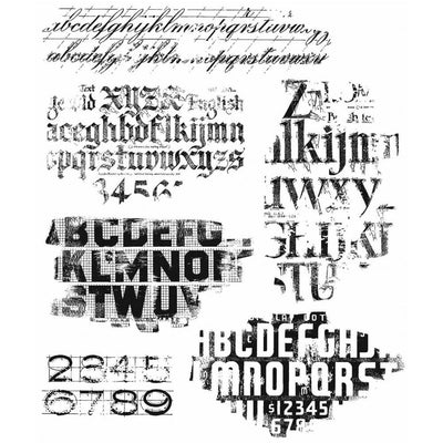 Tim Holtz - Stampers Anonymous - FADED TYPE- STAMP SET