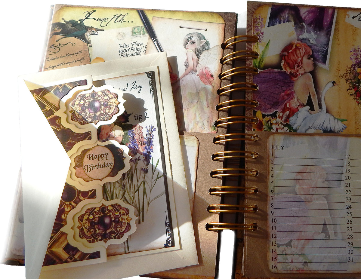 Fairyland Journal/Special Occasions Spiral Bound Album - Handmade Cards Included!