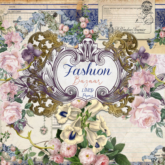 Fashion Bazaar - Lined Papers - Digital