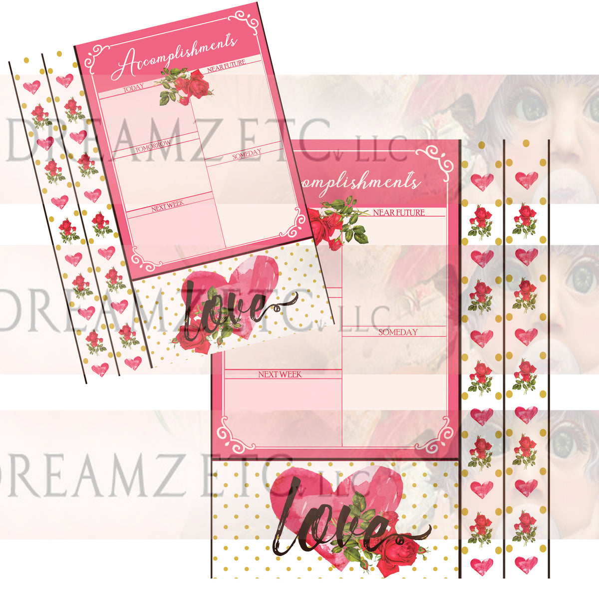 Floral Dreamz Planner/Journal - Accomplishment Sheets & Borders