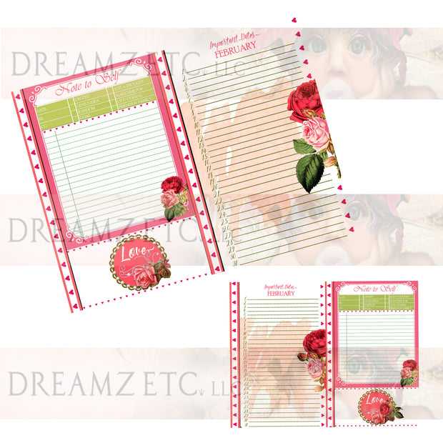 Floral Dreamz Planner/Journal - Important Dates & Note to Self - Printable