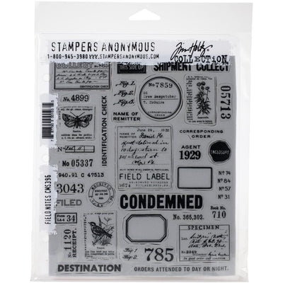 Tim Holtz - Stampers Anonymous - FIELD NOTES - STAMP SET