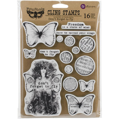 Prima Marketing - Finnabair - Cling Rubber Stamp Set - Don't Forget To Fly