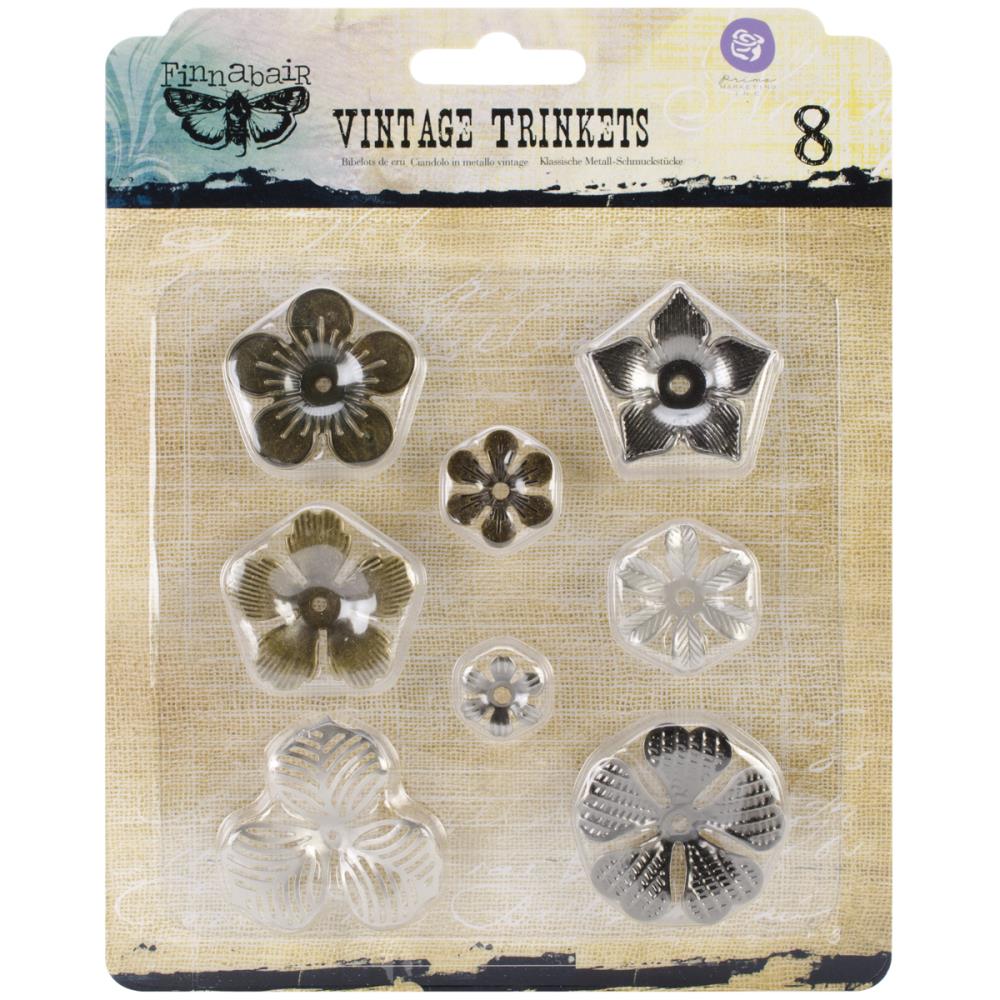 Finnabair Vintage Mechanicals Metal Trinkets - Mini Flowers