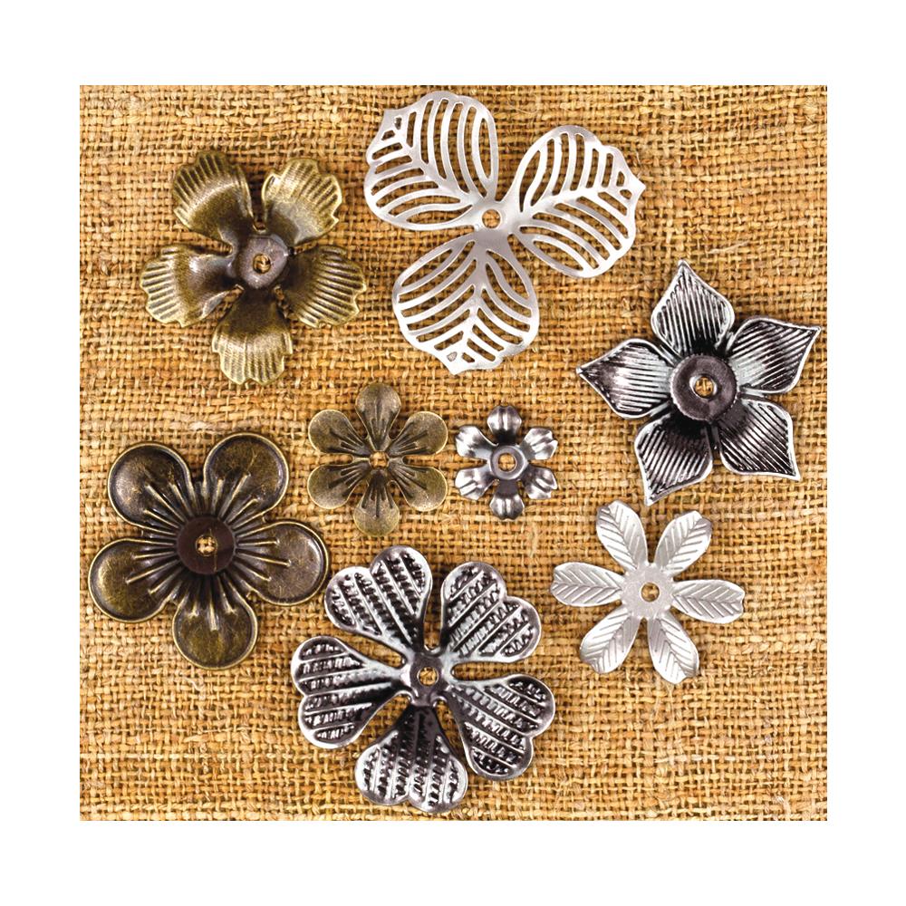 Finnabair Vintage Mechanicals Metal Trinkets - Mini Flowers