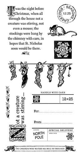 Graphic 45 Twas the Night Before Christmas Cling Stamp Set #3