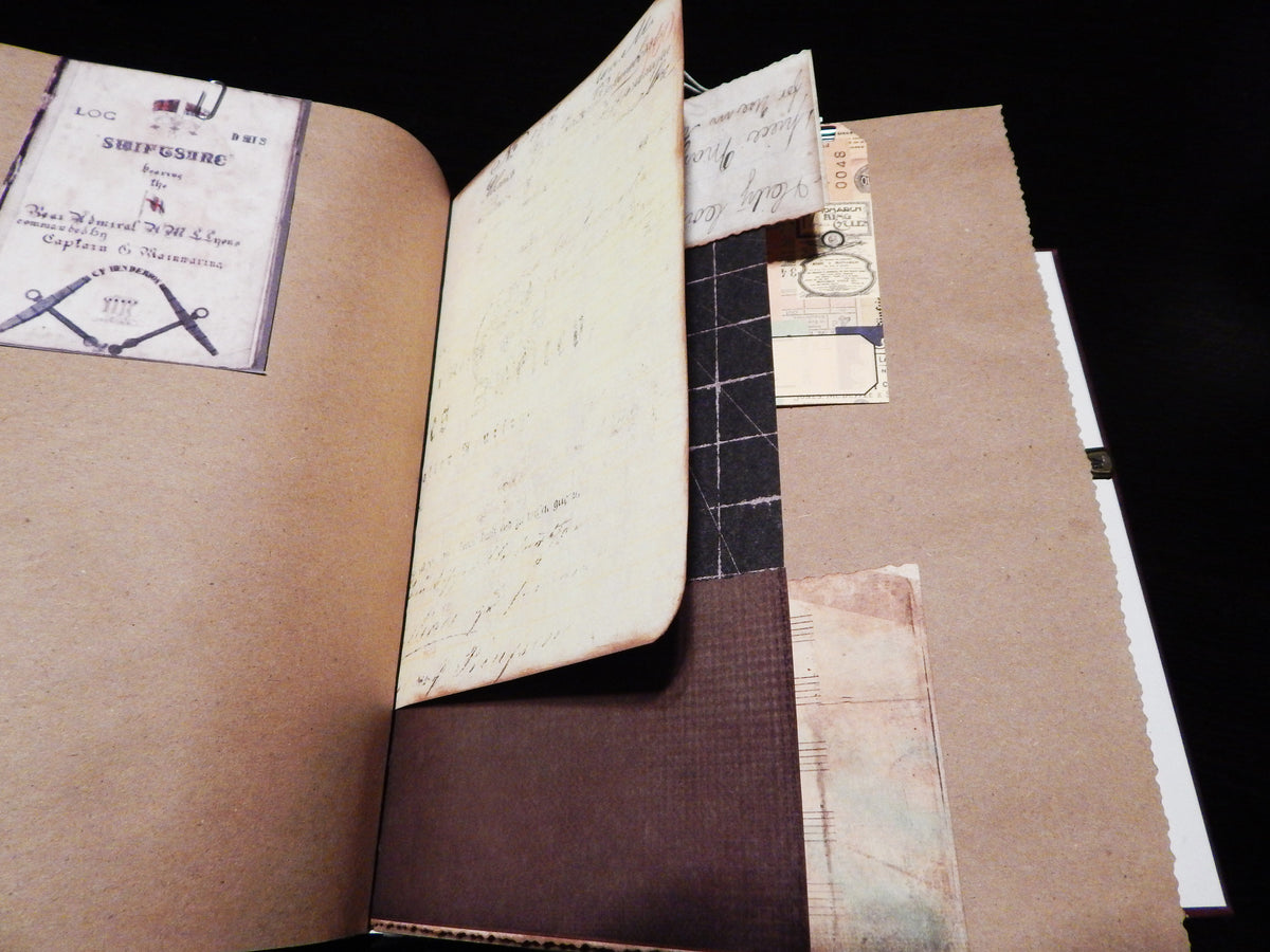Hand-Stitched Canvas Journal - Nautical Theme - HUGE JOURNAL!!!