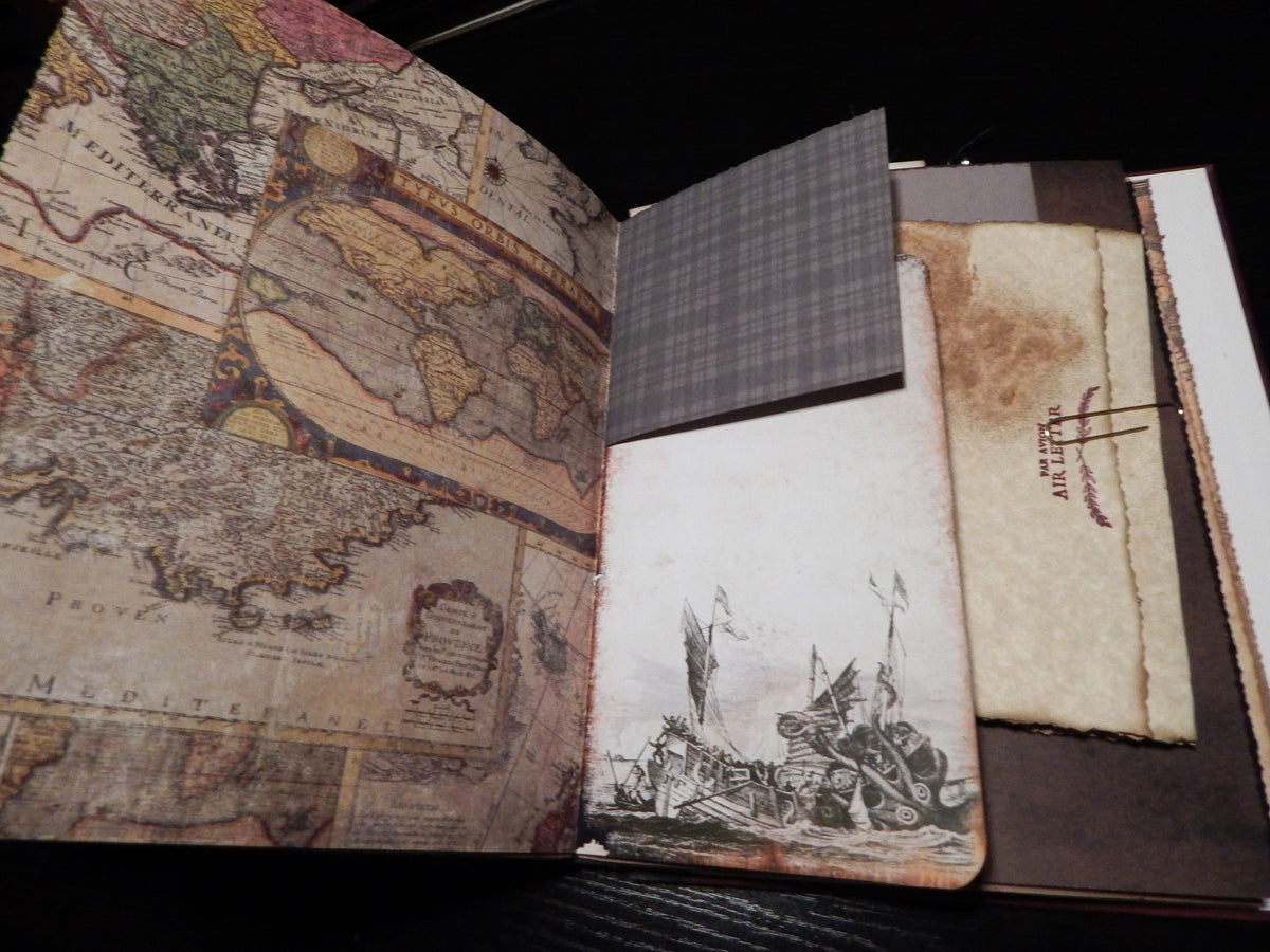 Hand-Stitched Canvas Journal - Nautical Theme - HUGE JOURNAL!!!