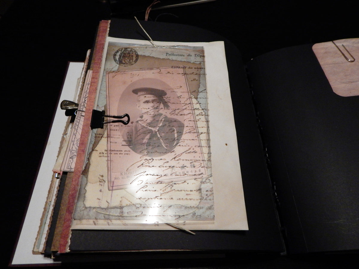 Hand-Stitched Canvas Journal - Nautical Theme - HUGE JOURNAL!!!