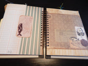 Hand-Stitched Canvas Journal - Vintage Nautical/Travel Theme - LARGE