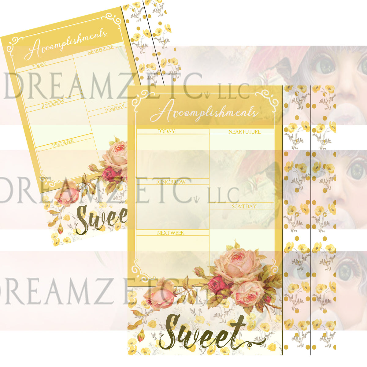 Floral Dreamz Planner/Journal - Accomplishment Sheets & Borders