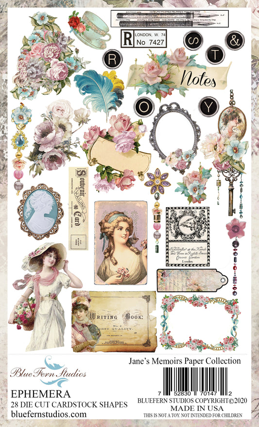 Blue Fern Studios - Jane's Memoirs Ephemera - Jane's Memoirs Collection- by Jen Bishop