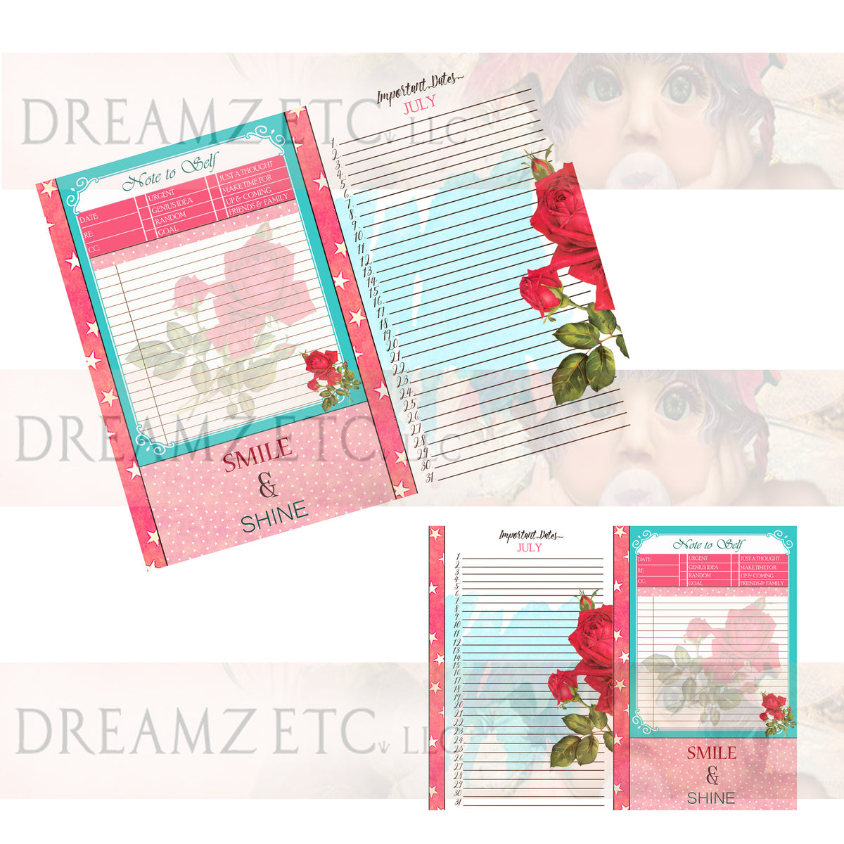 Floral Dreamz Planner/Journal - Important Dates & Note to Self - Printable